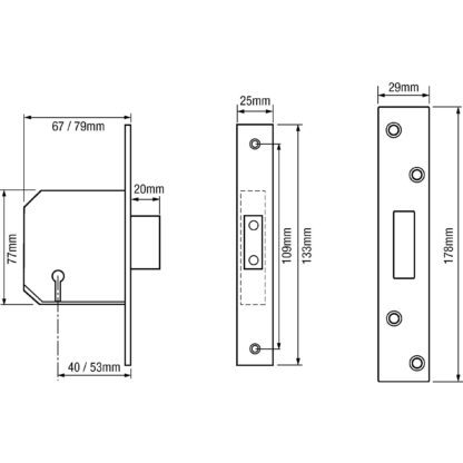 (Ex Chubb) Union 3G114E British Standard Mortice Deadlock with Microswitch - Image 6