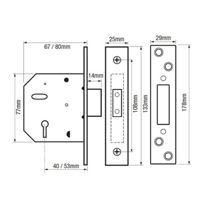 (Ex Chubb) Union 3G115 Non British Standard 5 Lever Mortice Deadlock - Image 2