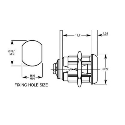 Lowe & Fletcher 1397 Round Face Nut Fix 20mm Body Sprung Hook Camlock - Image 2