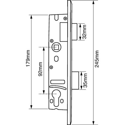 Wilka 1433 Euro Mortice Sashlock for Metal Doors - Image 2