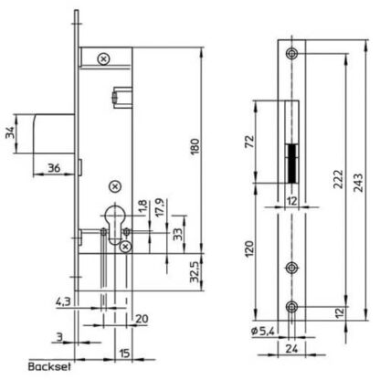 Wilka 1435 Euro Swing Deadbolt Case for Metal Doors - Image 3