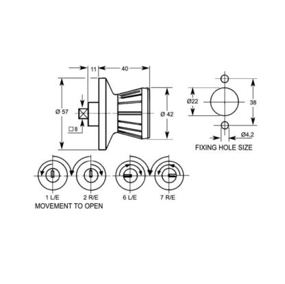Lowe & Fletcher 1605 Locking Knob Handle - Image 2