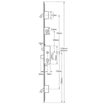 Winkhaus Cobra Latch Deadbolt 2 Hooks Multipoint Door Lock - with Lockout Facility - Image 2