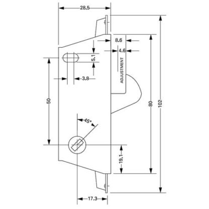 Adams Rite MS1848 Metal Patio Door Hookbolt Deadlock - Image 4