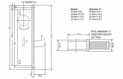 Adams Rite 1850 Screwin Hookbolt Case for Metal Doors - Image 2