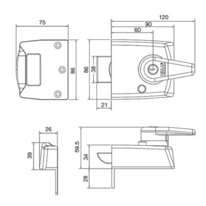 ERA 193 Double Locking Nightlatches 60mm - Image 2