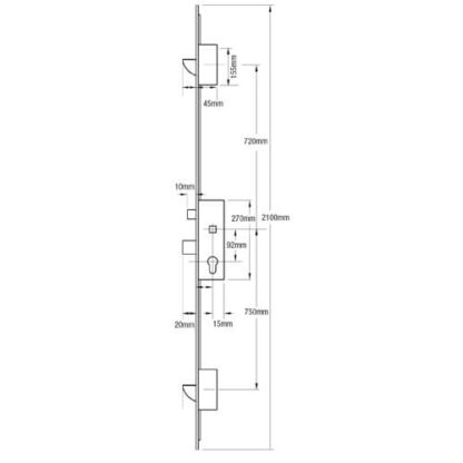 Wilka Latch Deadbolt 2 Wedgebolts Lift Lever Multipoint Door Lock - Image 2