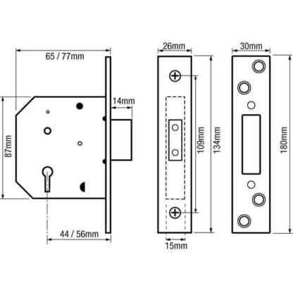 ERA  201/301 Viscount Non British Standard 5 Lever Mortice Deadlock - Image 2