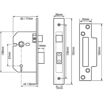 ERA  202/302 Viscount Non British Standard 5 Lever Mortice Sashlock - Image 2