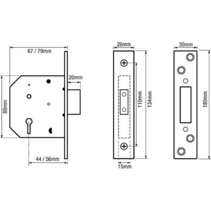 Union 2100 Strongbolt British Standard 3621:2007 Mortice Deadlock - Image 2