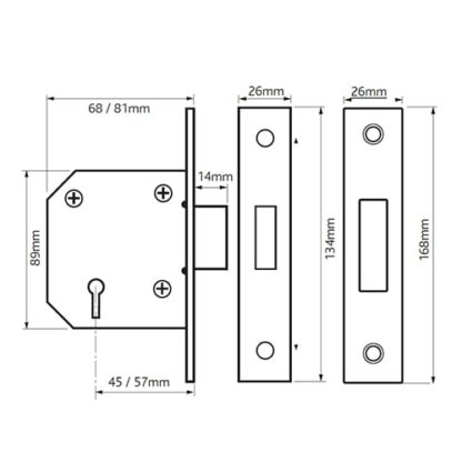 Union 2103 Strongbolt 3 Lever Mortice Deadlock - Image 2