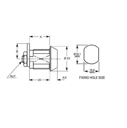 Lowe & Fletcher 2105 Conicle Face Nut Fix 20mm Body Camlock - Image 2