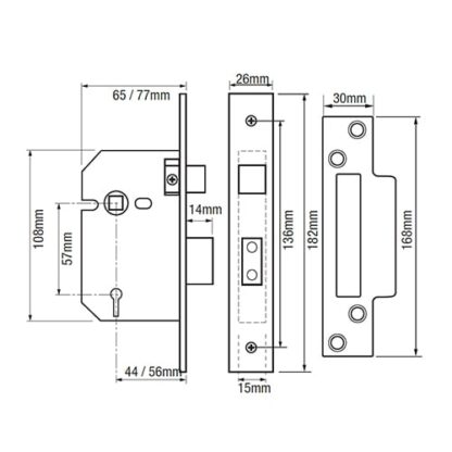 ERA  217 Viscount Rebated Non British Standard 5 Lever Mortice Sashlock - Image 2