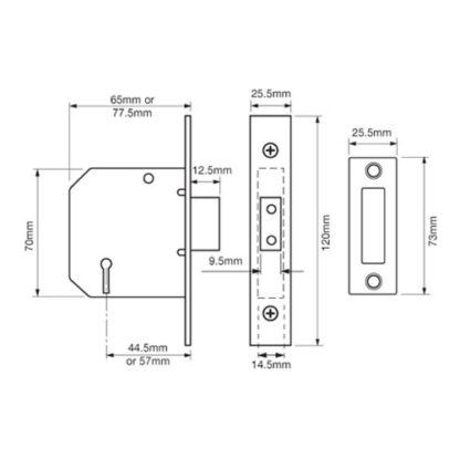 Union 2177 3 Lever Mortice Deadlock - Image 2