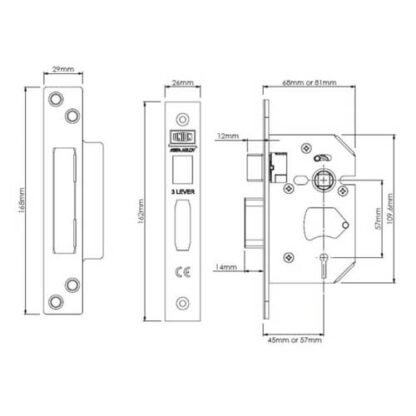 Union 2203 Strongbolt 3 Lever Mortice Sashlock - Image 2