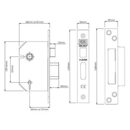 Union 2205 Strongbolt Non British Standard 5 Lever Mortice Sashlock - Image 2