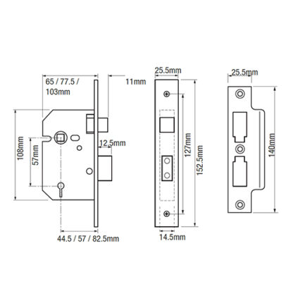 Union 2277 3 Lever Mortice Sashlock - Image 6