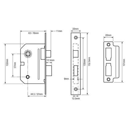 Union 2294 Bathroom Mortice Sashlock - Image 2