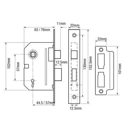 Union 2295 2 Lever Mortice Sashlock - Image 2