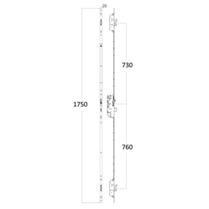 Maco C-TS Latch Deadbolt 2 Hooks 2 Anti Lift Pins Split Spindle Multipoint Door Lock - Image 2