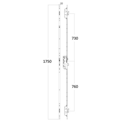 Maco C-TS Latch Deadbolt 2 Hooks 2 Anti Lift Pins Split Spindle Multipoint Door Lock - Image 4