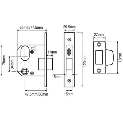 Union 2332 Oval Mortice Nightlatch Kit Complete With Oval Key & Key Cylinder - Image 2