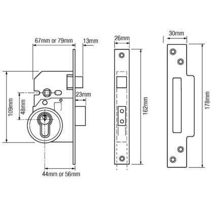 Era 234 British Standard Euro Mortice Sashlock Kit Complete With Euro Key & Turn Cylinder - Image 2