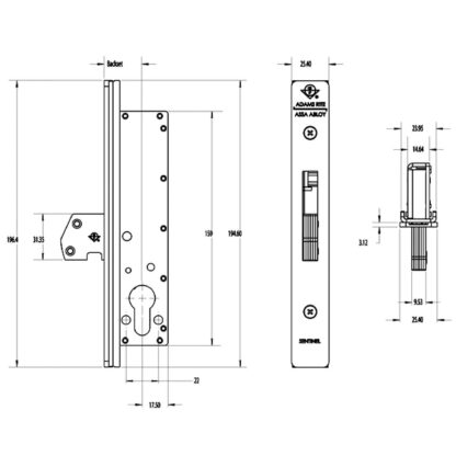 Adams Rite 2600 Sentinel Euro Hookbolt Case for Metal Doors - Image 2