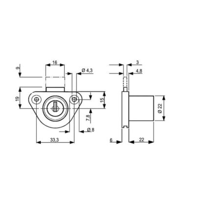 Lowe & Fletcher 2806 Desk Lock - Image 2