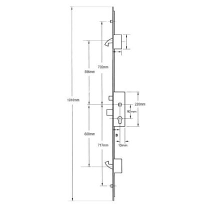 Cego Surelock Latch Deadbolt 2 Hooks 2 Rollers Split Spindle Multipoint Door Lock - Shootbolt Compatible - Image 2