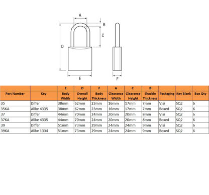 Squire 30 Series Stronglock Open Shackle Laminated Padlock - Image 2