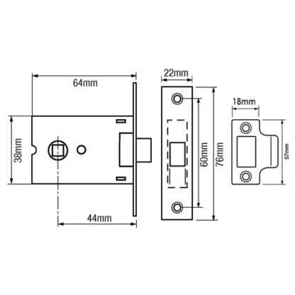 Legge 3708 Mortice Box Latch - Image 2