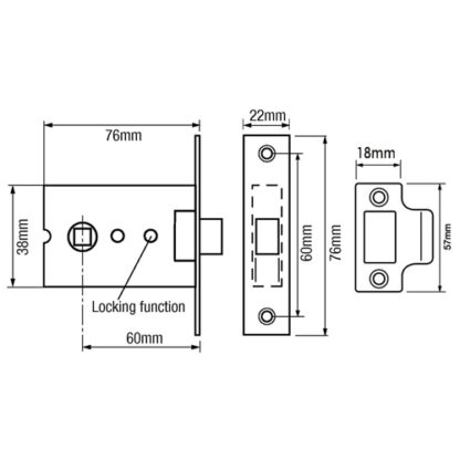Legge 3709 Mortice Box Latch with Locking Function - Image 2