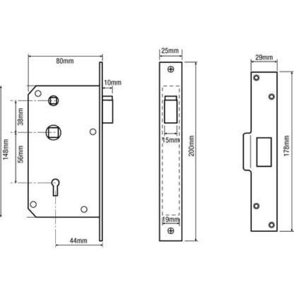 (Ex Chubb) Union 3R35X Egress Non British Standard 5 Lever Mortice Deadlocking Latch - Image 2
