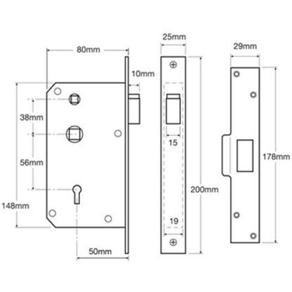 (Ex Chubb) Union 3R35X Egress Non British Standard 5 Lever Mortice Deadlocking Latch - Image 8