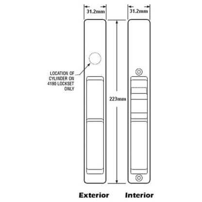 Adams Rite 4190 Locking Handle Set for Patio Doors - Image 2