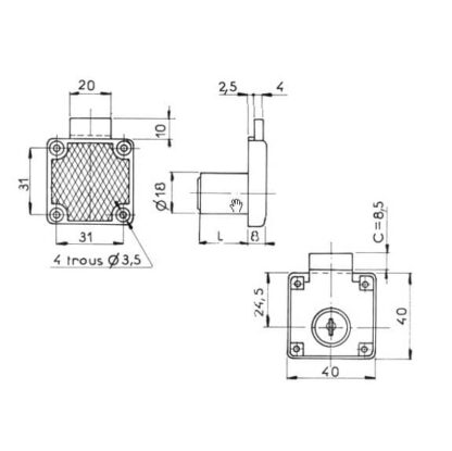 Ronis 4500-01 Desk Cupboard Lock - Image 2