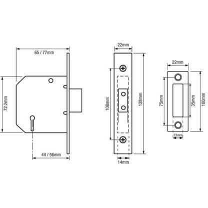 ERA 472 3 Lever Mortice Deadlock - Image 2