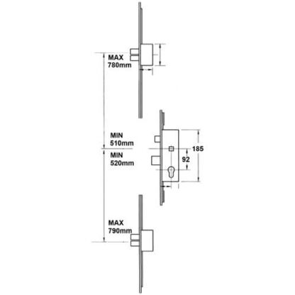 Winkhaus Thunderbolt Latch 5 Deadbolts Split Spindle Universal UPVC Repair Multipoint Lock - Image 2