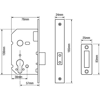 Briton 5210 Upright Dual Profile Mortice Deadlock - Image 2
