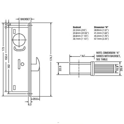 Alpro 5218 Screwin Hookbolt Case for Metal Doors - Image 2