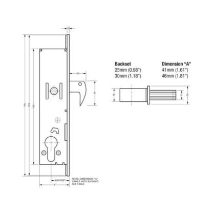 Alpro 5222 Euro Hookbolt Case for Metal Doors - Image 2