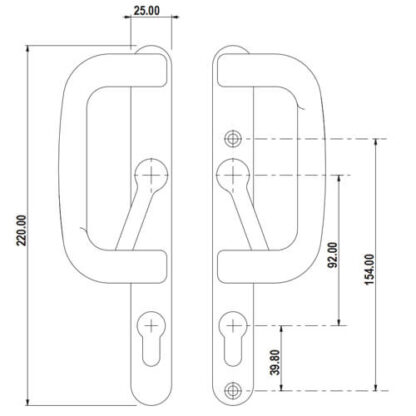 Paddock Handle Set for Patio Doors - Image 3