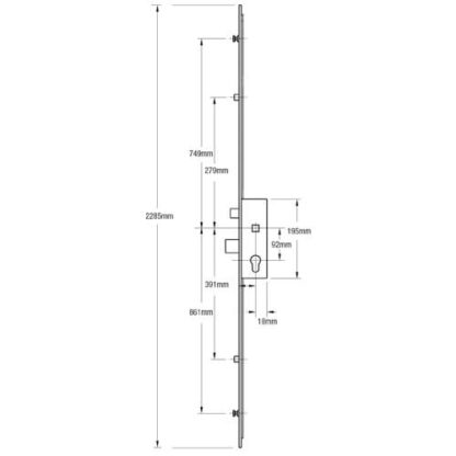GU Europa Latch Deadbolt 2 Rollers 2 Mushrooms Lift Lever Multipoint Door Lock - Image 2