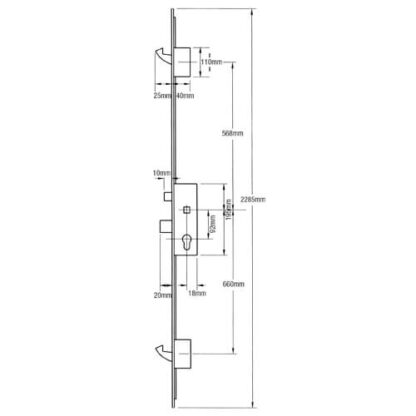 GU Europa Latch Deadbolt 2 Hooks Multipoint Door Lock - Fast Locking - Image 2