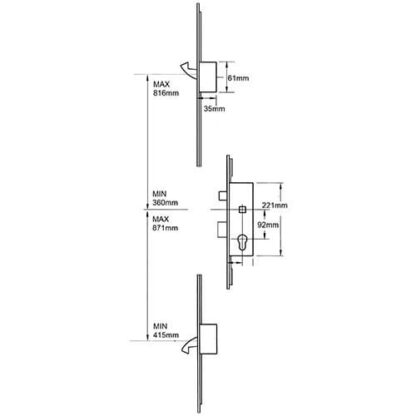 ERA 6345 2 Hooks Timber and Composite Repair Multipoint Door Lock - Image 2