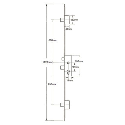 GU Secury A2 Latch 3 Deadbolts Auto Locking Multipoint Door Lock (top deadbolt to spindle = 800mm) - Image 2