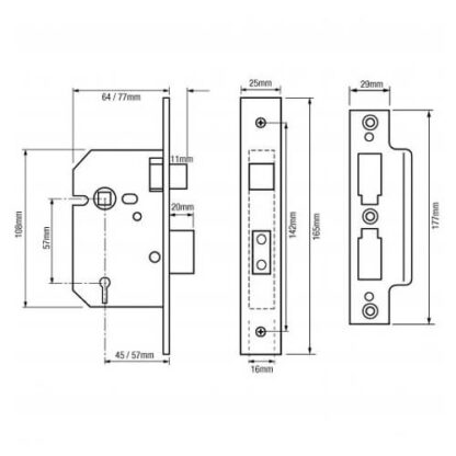 Legge 642/762 Value British Standard 5 Lever Mortice Sashlock - Image 2