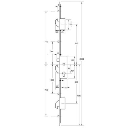 ERA Latch 3 Hooks 4 Rollers Split Spindle Multipoint Door Lock - Image 2
