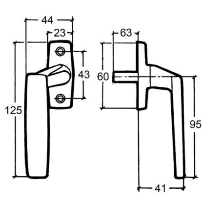 FIX 8307 Offset Non-Locking Espag UPVC Window Handles - Image 2